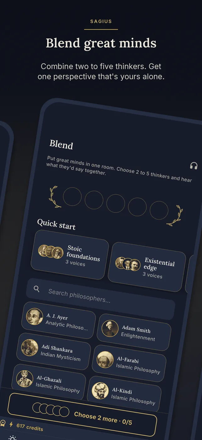 Sagius on iPhone — blend great minds