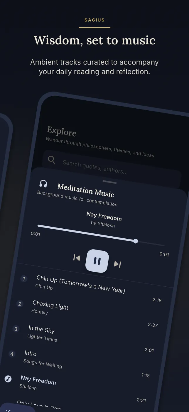 Sagius on iPhone — wisdom set to music