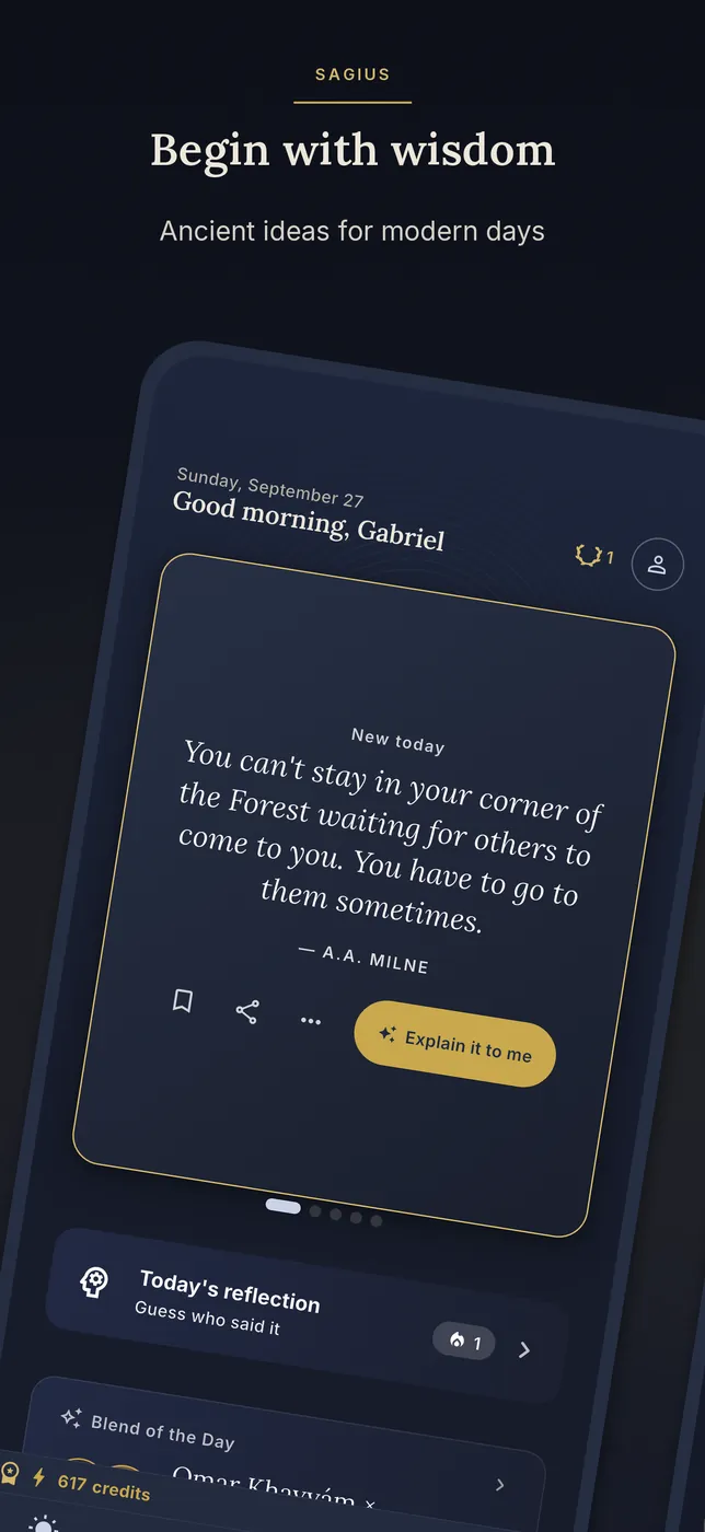 Sagius on iPhone — today: daily wisdom